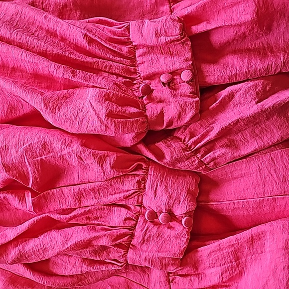 ASOS LUXE Curve Pussybow Cupped Mini Dress Blouson Sleeve Open Back Pink Size 18 - Picture 11 of 14